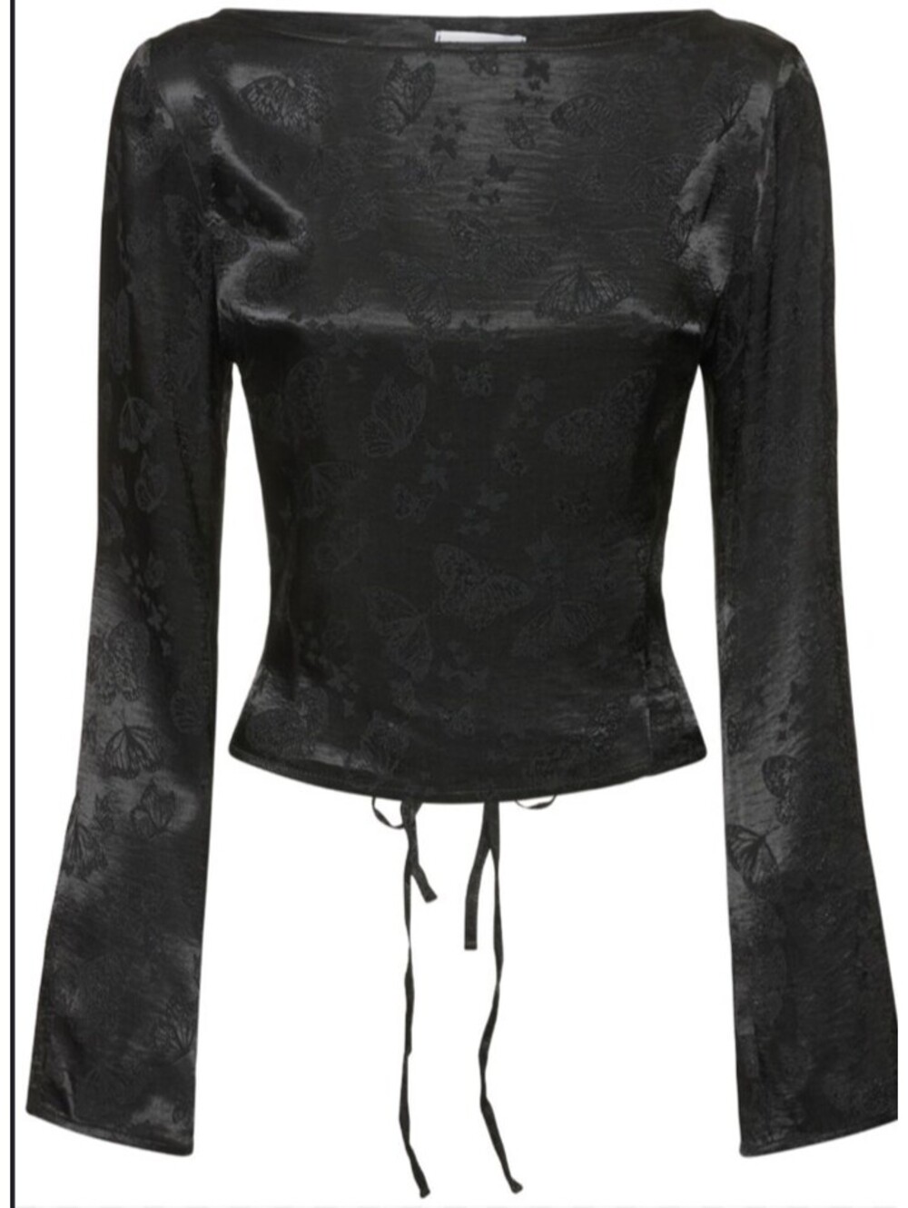 MUSIER PARIS Camila black butterfly open back crop top sz 38/6